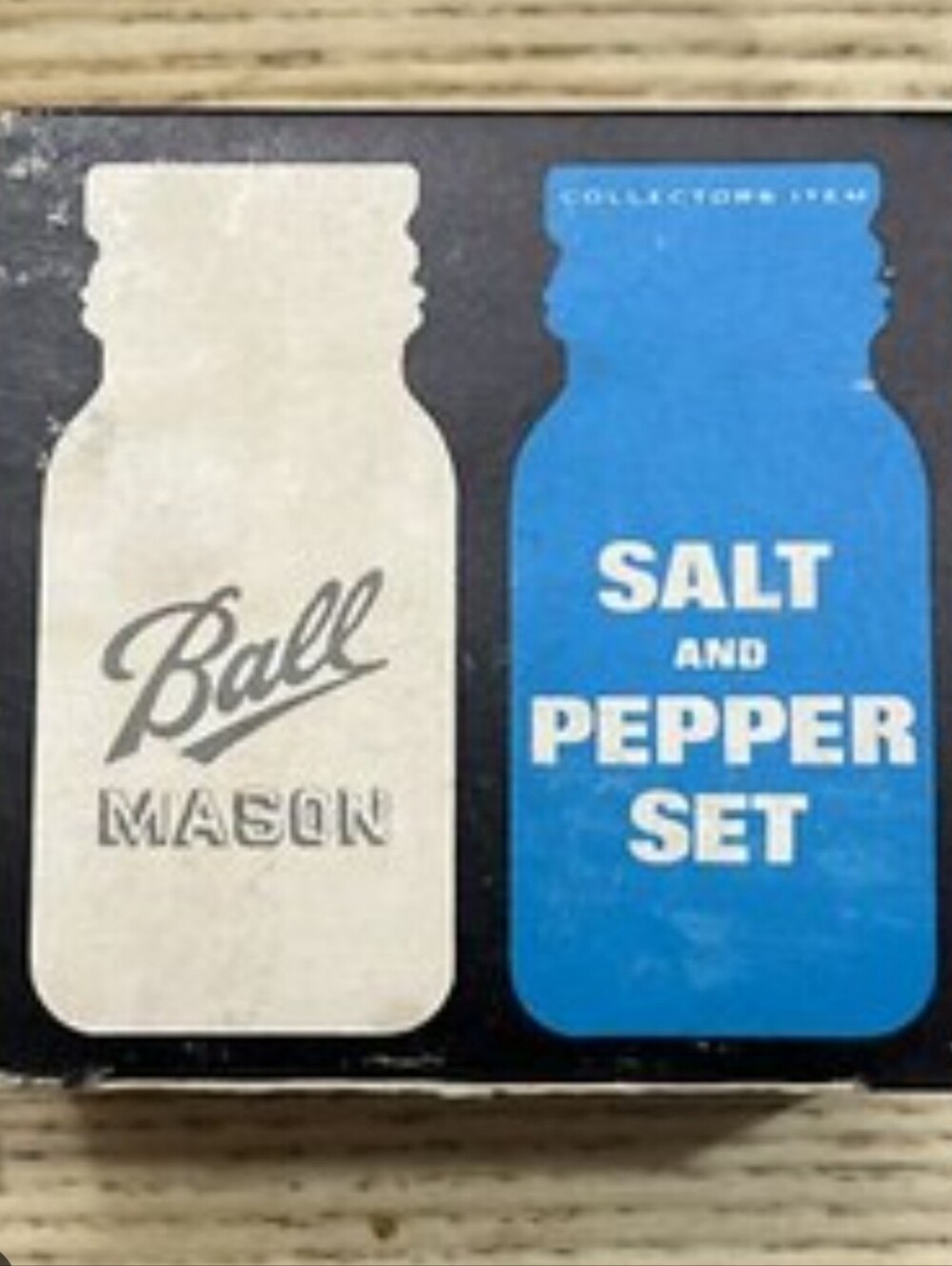 Mason Salt and Pepper Set - Blue and White